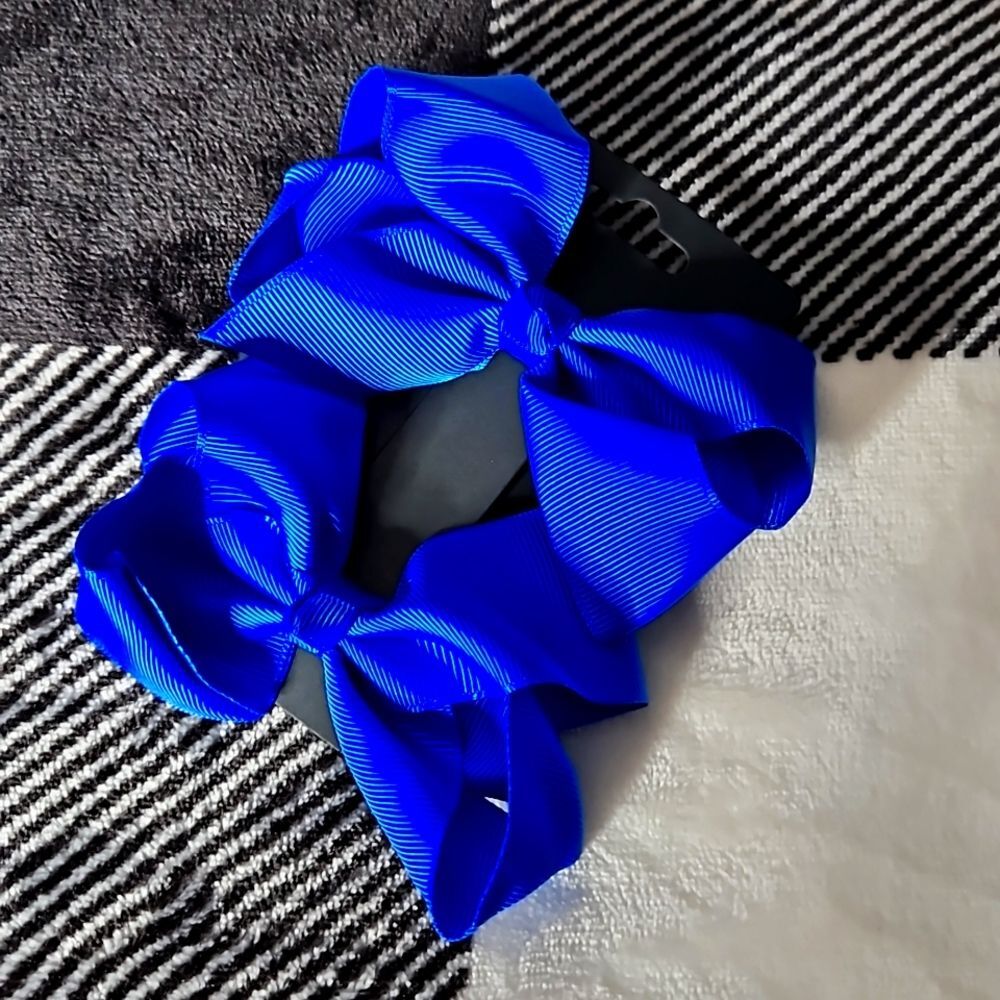 Pair Girl's Cobalt Blue Fall 6" Bows